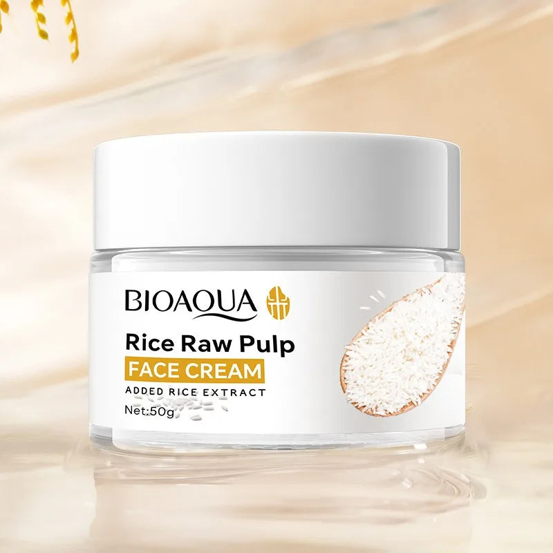 BIOAOUA Rice Puree – Limpiador Facial con Extracto de Arroz Reduce arrugas | Suaviza la piel | Mejora la textura | Hidrata | Nutre | Limpia profundamente