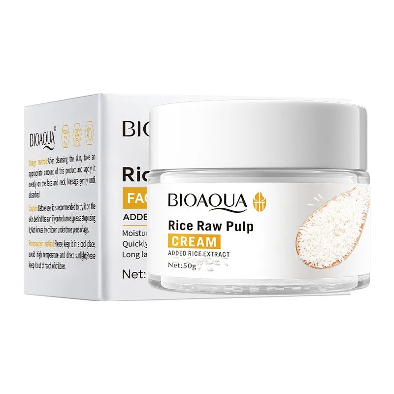 BIOAOUA Rice Puree – Limpiador Facial con Extracto de Arroz Reduce arrugas | Suaviza la piel | Mejora la textura | Hidrata | Nutre | Limpia profundamente