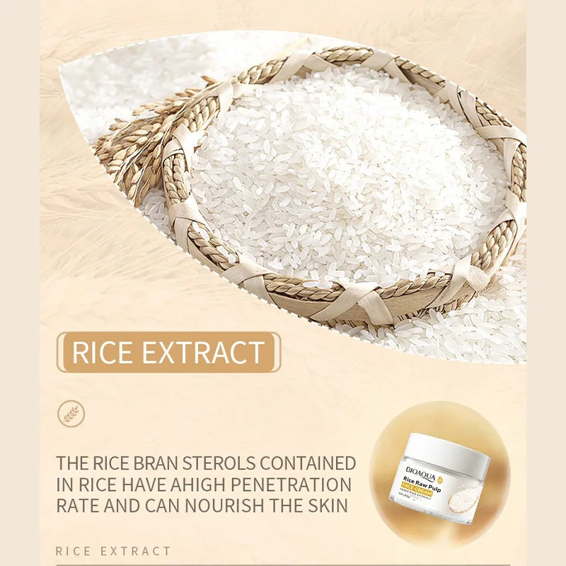 BIOAOUA Rice Puree – Limpiador Facial con Extracto de Arroz Reduce arrugas | Suaviza la piel | Mejora la textura | Hidrata | Nutre | Limpia profundamente