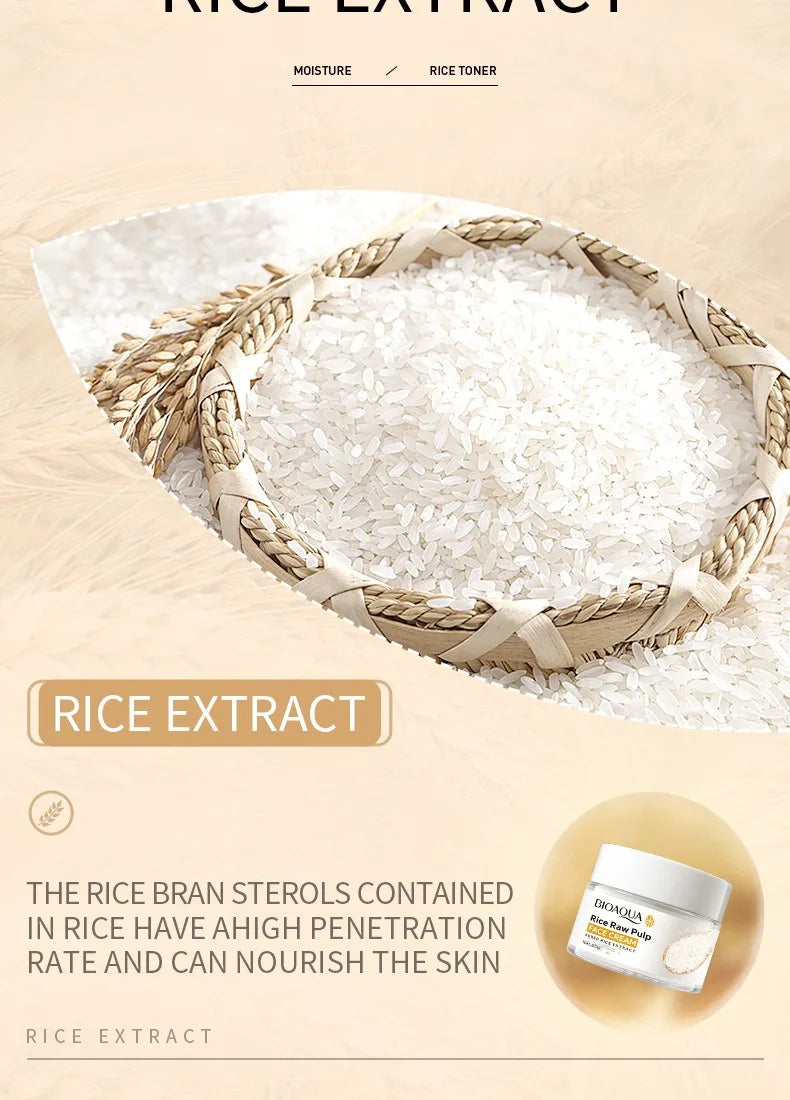 BIOAOUA Rice Puree – Limpiador Facial con Extracto de Arroz Reduce arrugas | Suaviza la piel | Mejora la textura | Hidrata | Nutre | Limpia profundamente