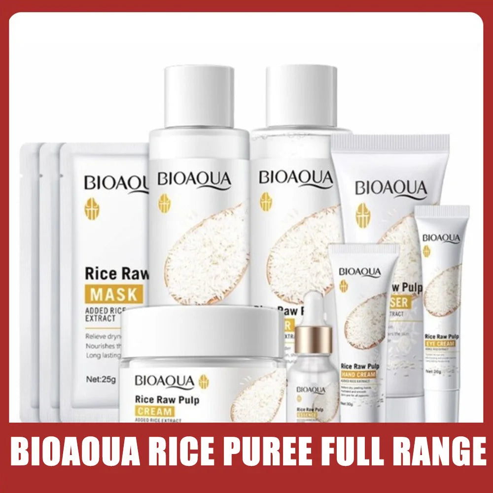 BIOAOUA Rice Puree – Limpiador Facial con Extracto de Arroz Reduce arrugas | Suaviza la piel | Mejora la textura | Hidrata | Nutre | Limpia profundamente